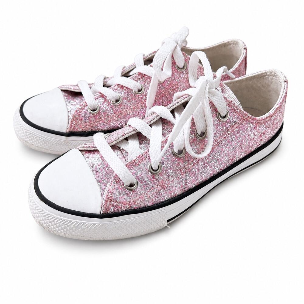 Converse Chuck Taylor All Star Low Sparkle Pink Sneakers Kids J1